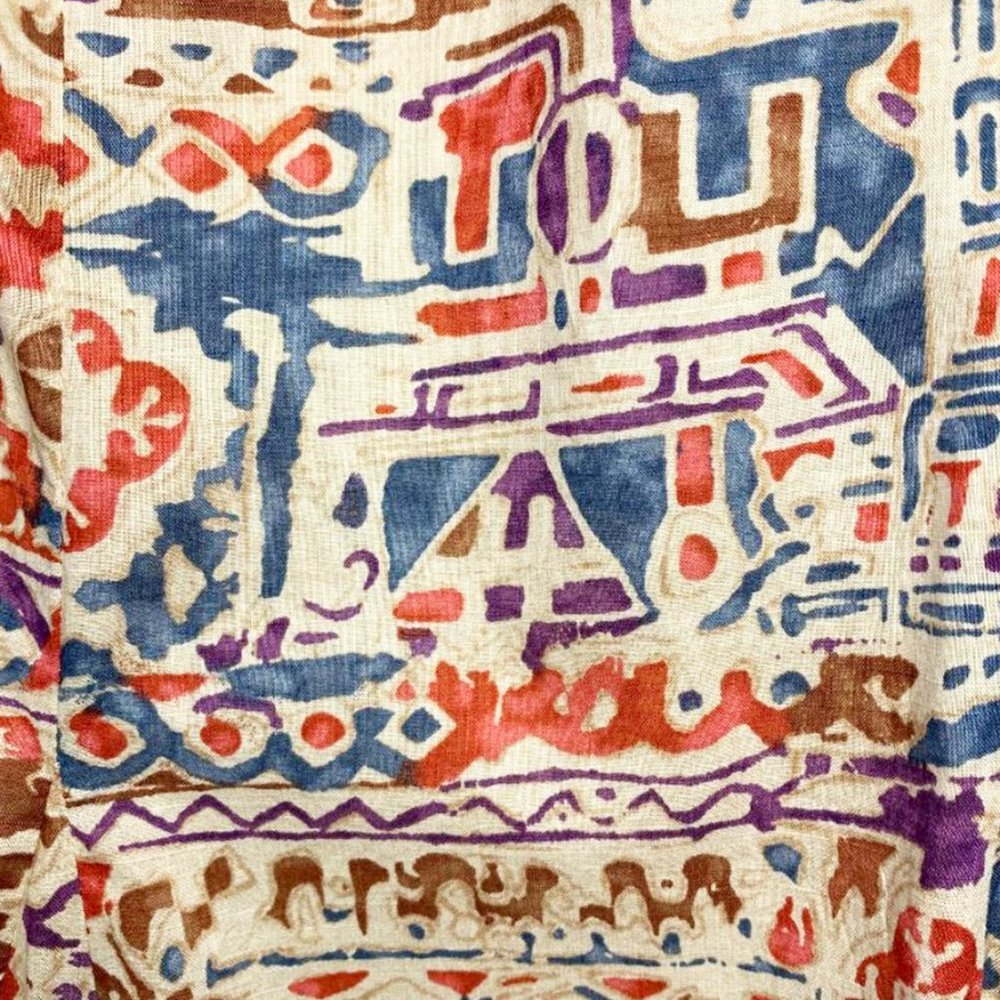RALPH LAUREN Southwestern Print Lined A-Lined Midi Skirt - Picture 5 of 6